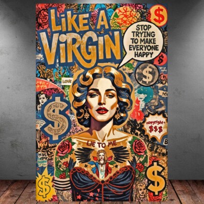 LEINWAND BILD ER XXL ABSTRAKT POP ART GESICHT FRAU GRAFFITI BUNT WAND POSTER 496