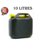 10L BLACK PLASTIC FUEL JERRY CAN PETROL DIESEL WITH SPOUT WATER 10LITRE