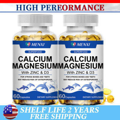 Zinc Calcium Magnesium & Vitamin D Complex Supplement 60 Vegetarian Capsules US