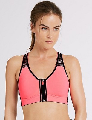marks and spencer zip front sports bra