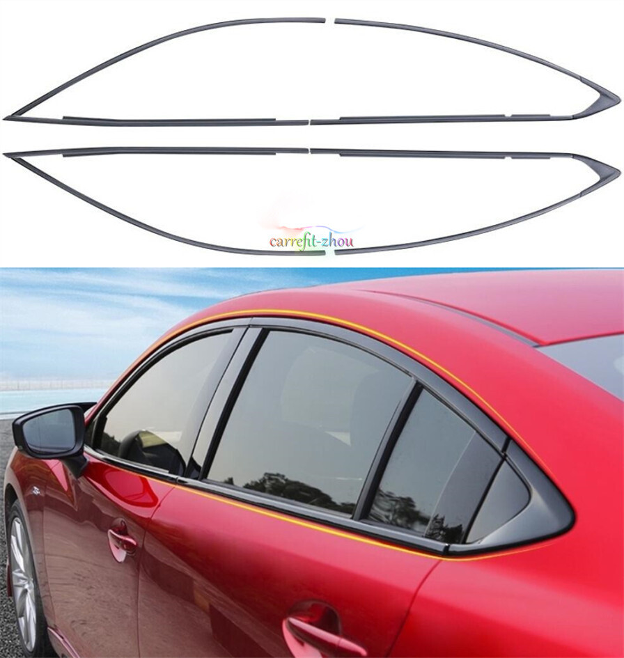 10-Piece Black Stainless Steel Window Strip Cover Trim Kit For 2014-2021 Mazda 6 – Rust-Proof, Easy Install, ISO9001