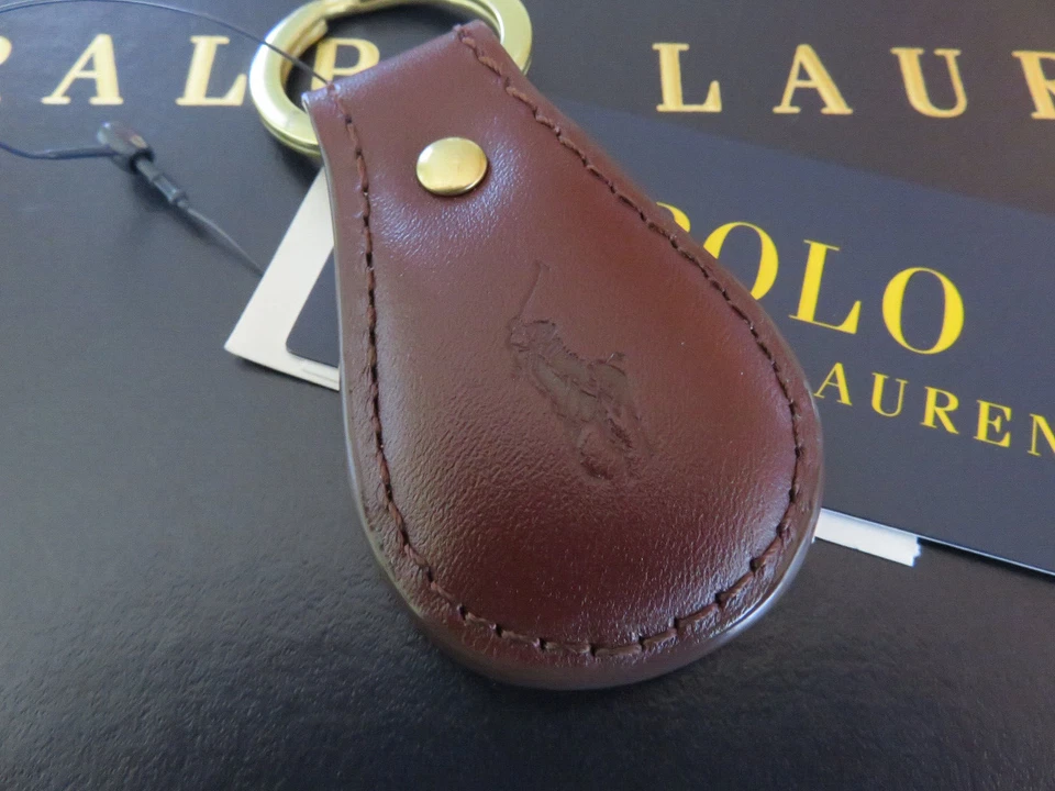 Polo Ralph Lauren Llavero FOB Marrón Sillín Cuero Pony Llavero Llavero Foto 2 de 4