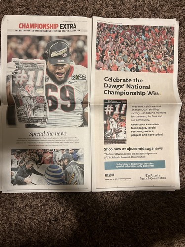 National Champions UGA Georgia Bulldogs AJC newspaper 16 pages special edition - Picture 4 of 9