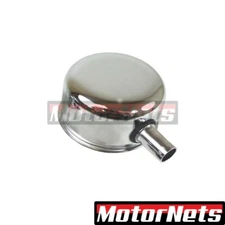 Chrome Round Valve Cover Breather Push-In Vent Tube SBC BBC SBF 350 454 Hot Rod
