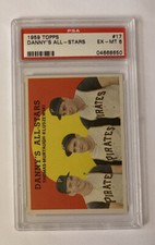 1959 Topps Baseball Danny’s All Stars Pittsburgh Pirates Card #17 PSA 6