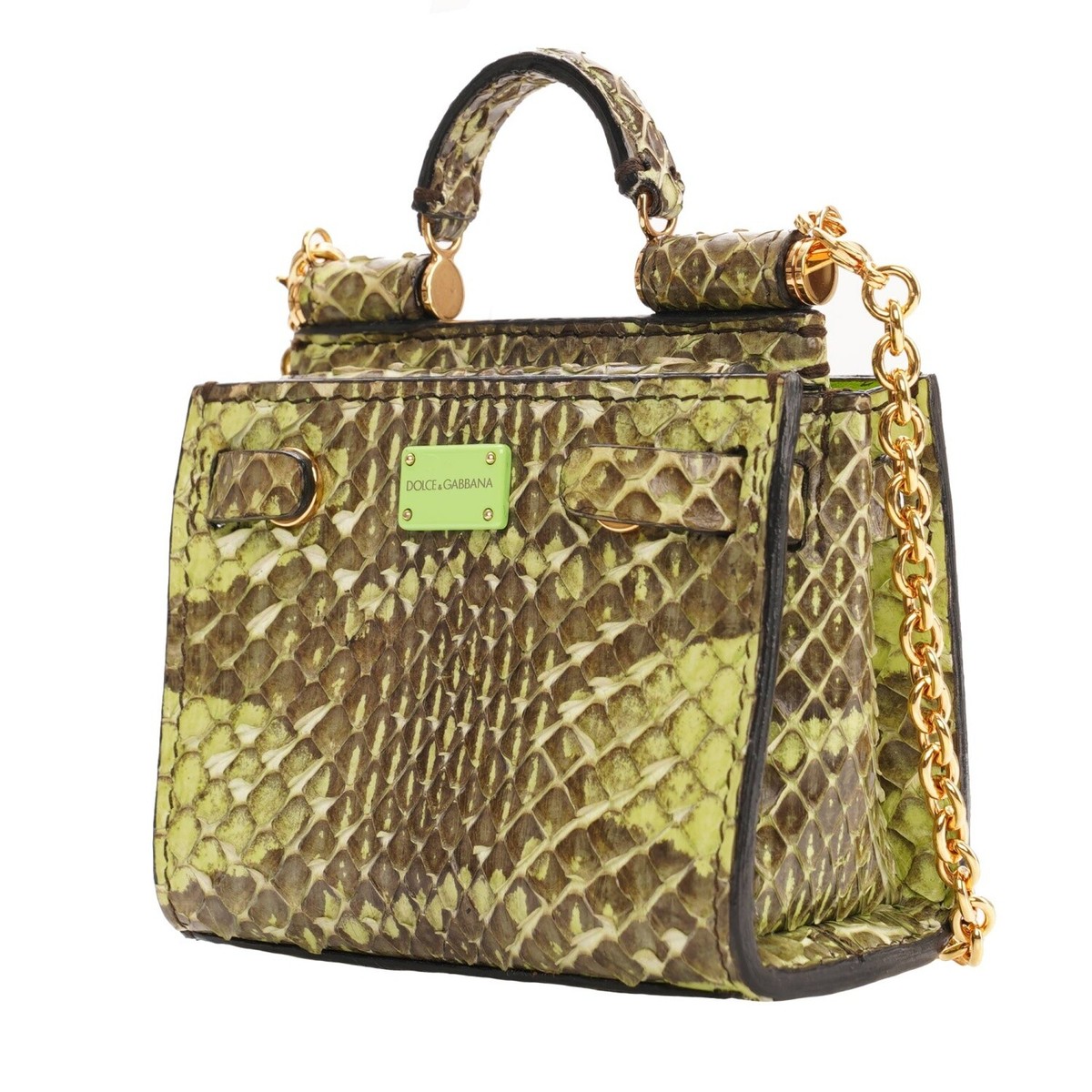 DOLCE & GABBANA Snake Leather Crossbody Bag Logo SICILY 62 DOLCE & GABBANA Snake Leather Crossbody Bag Logo SICILY 62