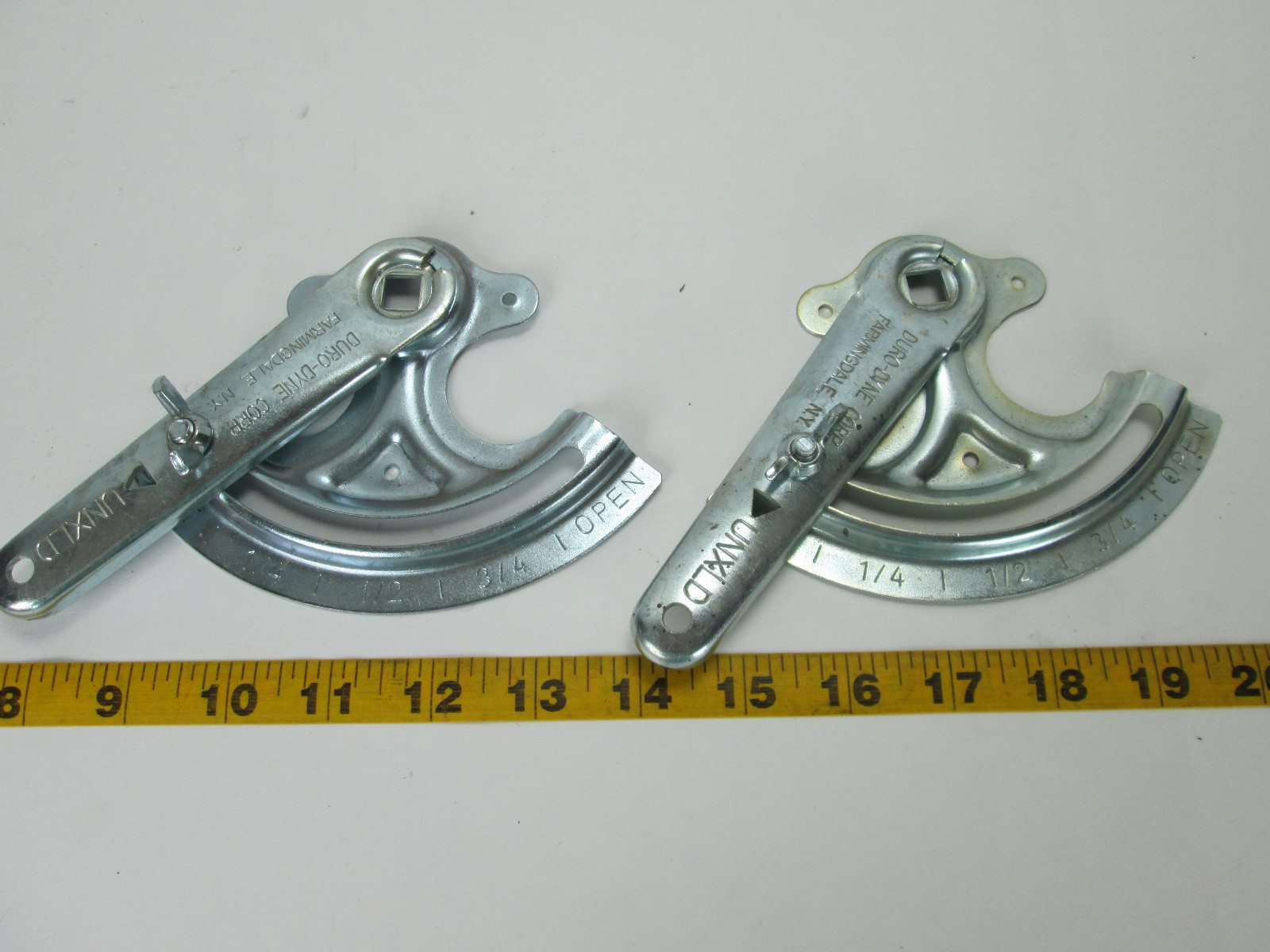 Lot of 2 DuroDyne 3/8" Quadrant Regulator Handles Set for Square Rod