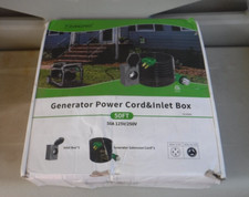 RVINGPRO Generator Cord 50FT and Power Inlet Box, Pre-Drilled 50 Amp 125V/250V