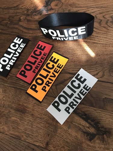 KIT BRASSARD 5en1 COMPLET ELASTO NOIR ARMBAND Police Privée Visible La Nuit - Picture 2 of 2