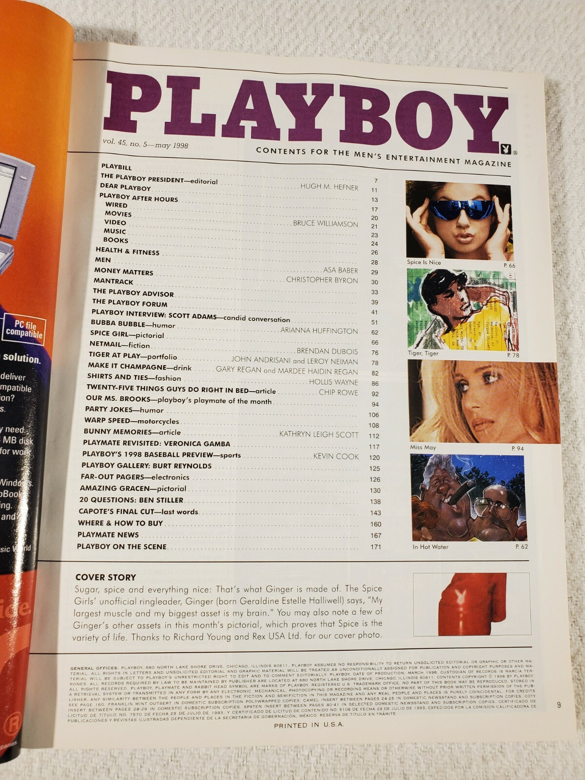 Playboy Magazine Back Issue May 1998 ~ Playmate Deanna Brooks Ginger