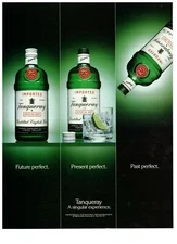 1990 Tanqueray Gin Green Future Present Past Perfect Vintage Print Advertisement
