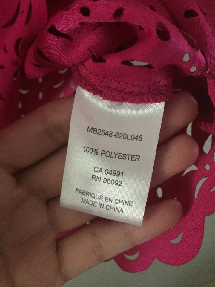 Blusa Top Katherine Barclay Corte Láser Sin Mangas Grande Roja Talla S Foto 4 de 4