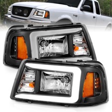Anzo Crystal Headlights W Light Bar Black Housing For 2001-2011 Ford Ranger