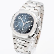 Patek Philippe Nautilus 5990/1A-011 Blue Dial Travel Time Chronograph -- FULL SE 8