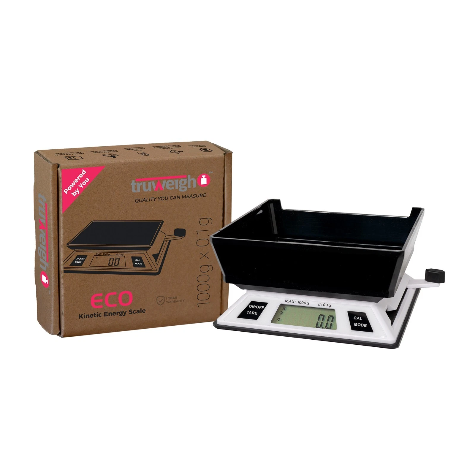 Truweigh Digital Kitchen Food Scale for Cooking - Grams & Ounces 1000g x 0.1g