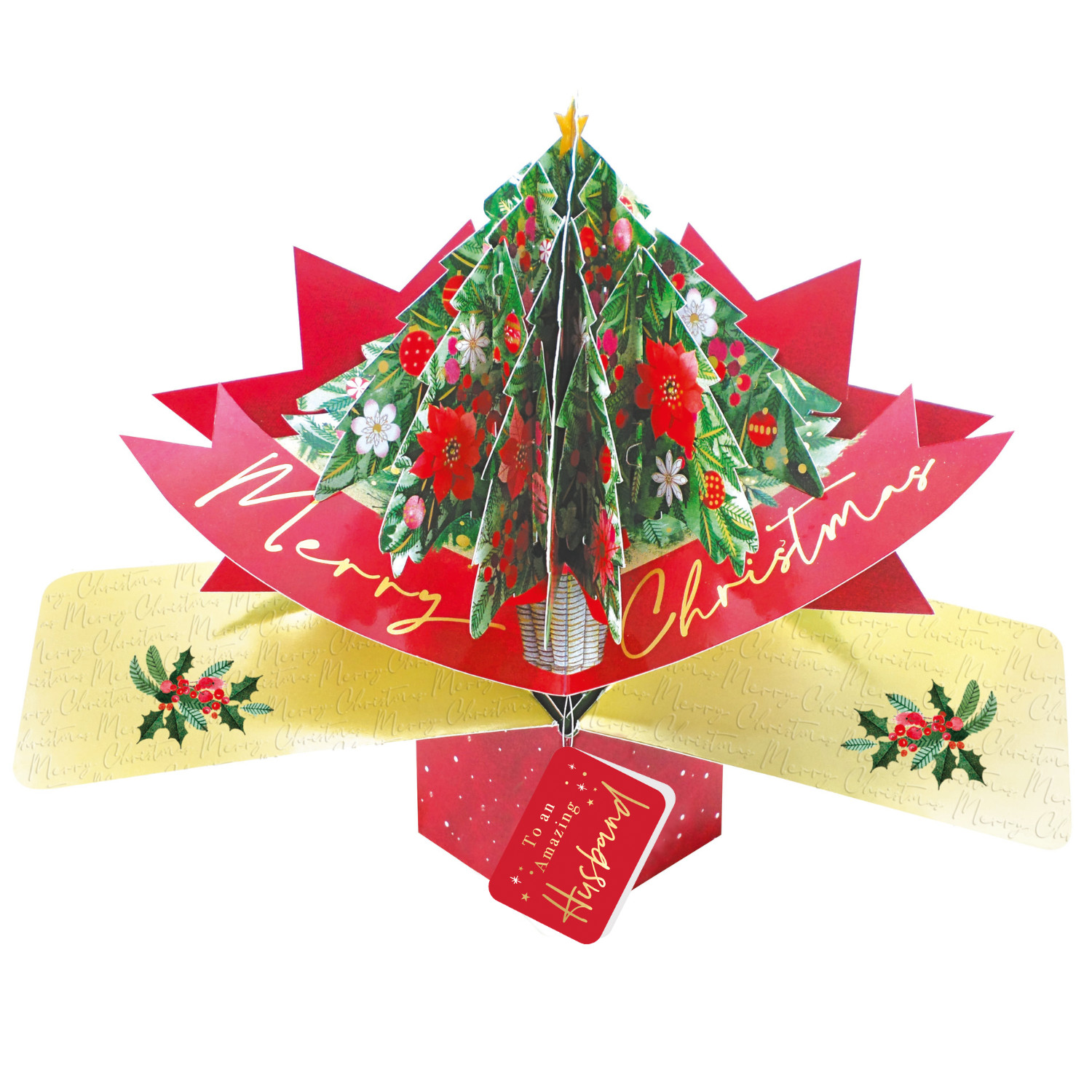 Husband Christmas Card 3D Xmas Tree Pop Up Christmas Card Xmas Greeting Cards