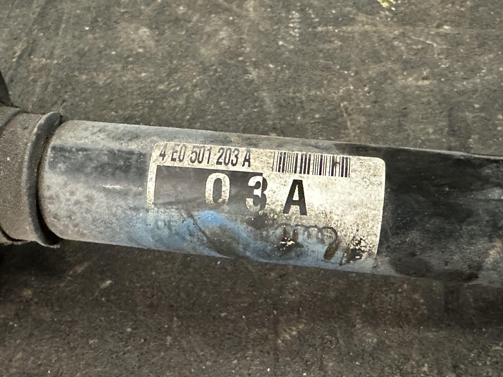 03-12 BENTLEY CONTINENTAL 6.0 REAR DRIVER LEFT CV AXLE SHAFT 4E0501203A