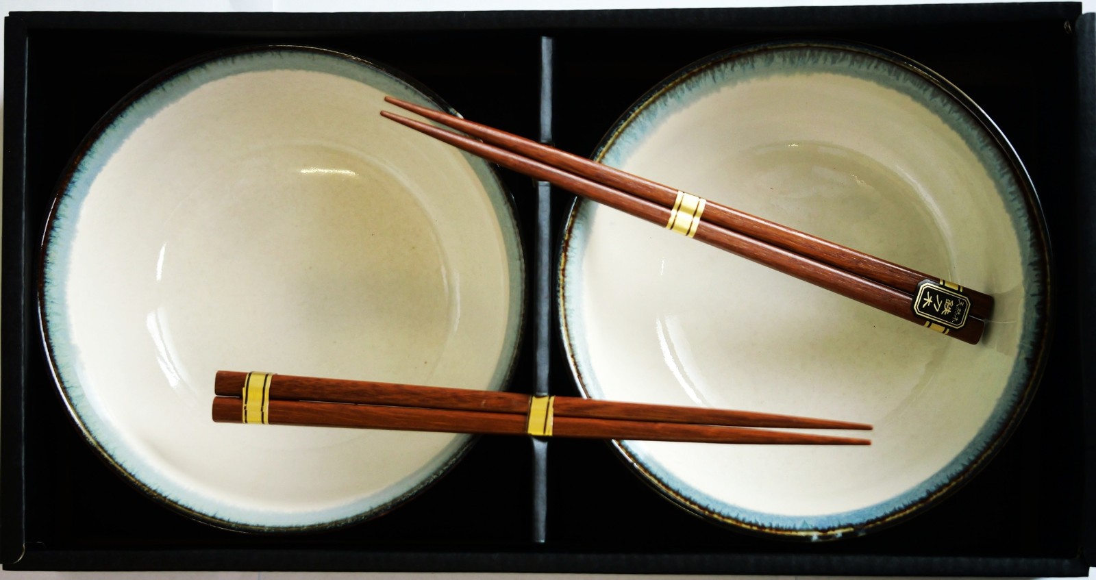 Udon / Ramen Bowl Set AURORA von edo Japan, 2 Personen, Schalen mit Stäbchen