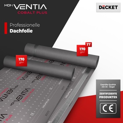 Unterspannbahn Ventia Cobalt Plus 170g/m2 Unterdeckbahn Dachfolie Schalungsbahn 