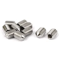 M10x1.5mm Male Thread Cone Point Hexagon Socket Grub Screws 10pcs