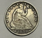 1854 O SEATED LIBERTY HALF DOLLAR XF