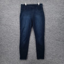 Spanx Leggings Women M Medium Blue Jeanish Ankle Stretch Dark Wash Pull On Denim