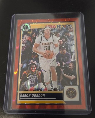 2023-24 Panini Nba Hoops Premium Stock - Aaron Gordon #132 Red Seismic/199
