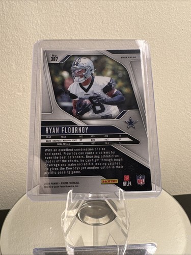 2024 Panini Prizm Ryan Flournoy RC Silver Prizm Refractor Dallas Cowboys - Picture 2 of 2