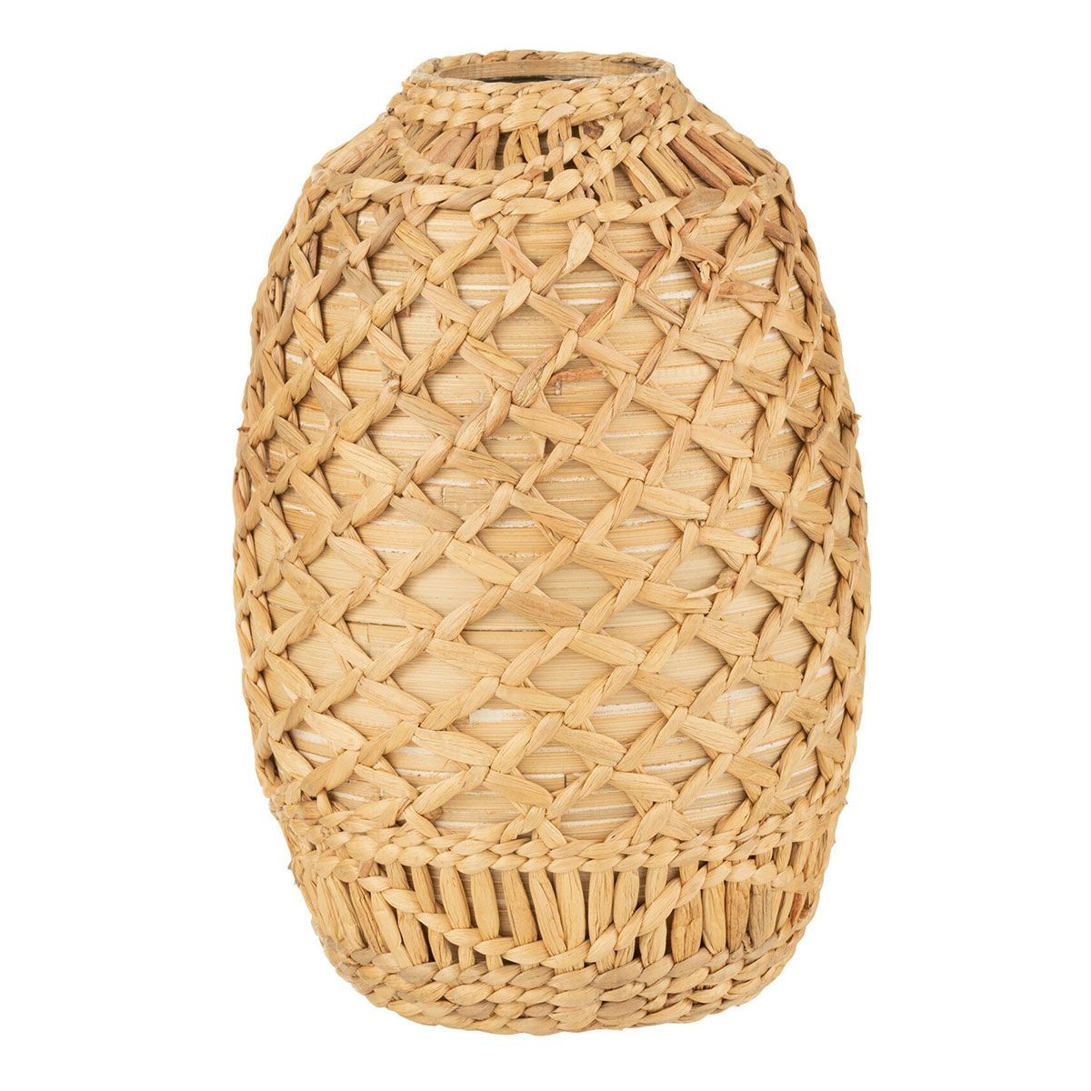 Vase en bambou tressé 37cm naturel pour réchauffer une pièce trop blanche