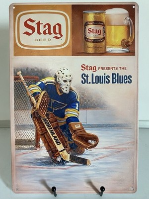 St. Louis Blues Stag Beer - Metal Sign - 1970 s 1980 s Play Gloria Stanley Cup