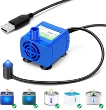 Cat Water Fountain Pump, Pet Pump Compatible Motor, Blue 