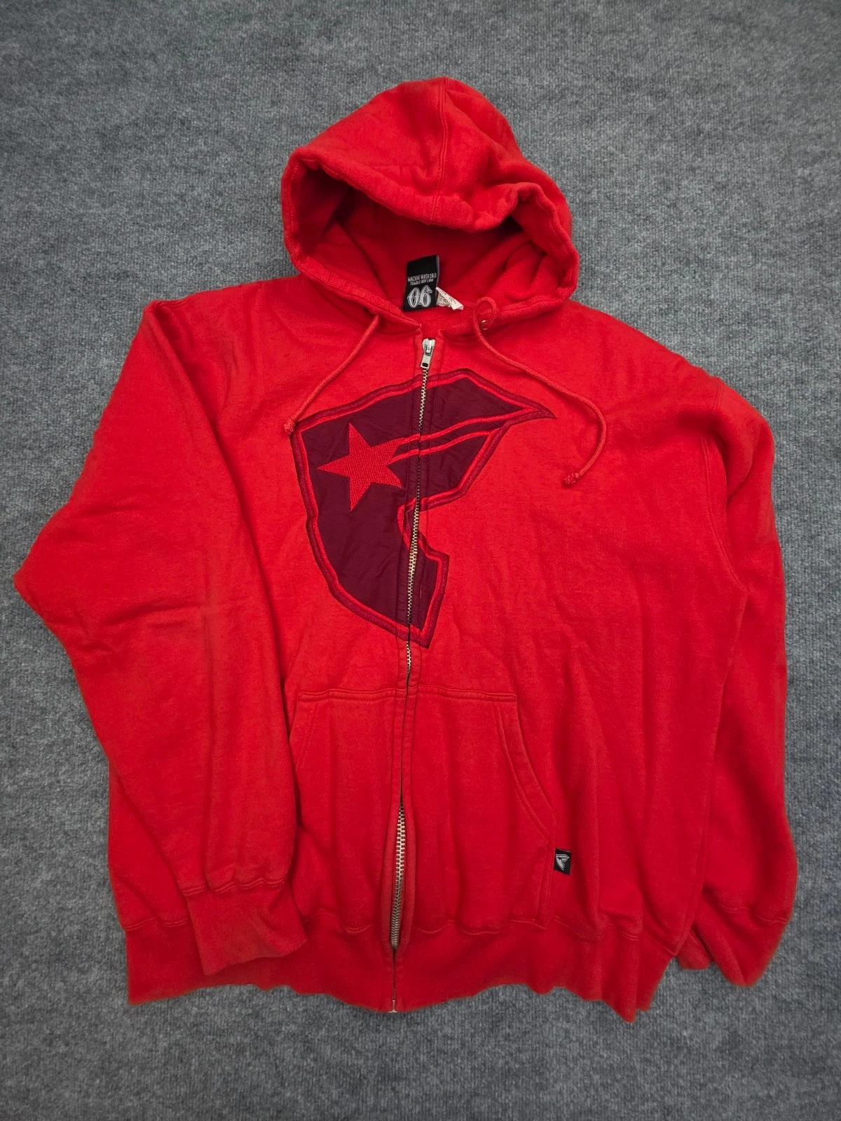 Vintage Famous Stars Straps Zip Hoodie Men's XXL Red Thermal Lined Skater