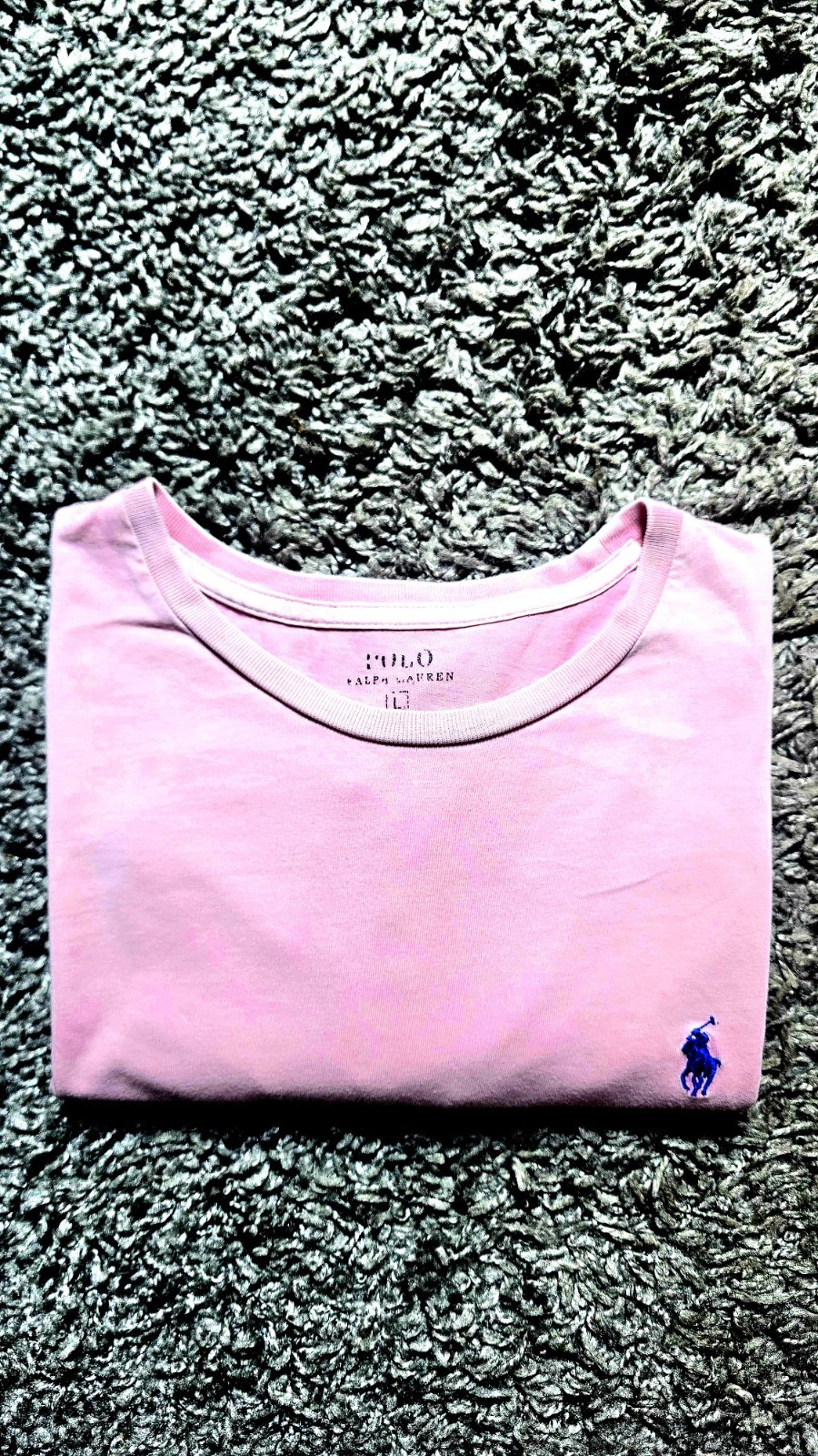 T Shirt Ralph Lauren Uomo Rosa Logo Blu Taglia L