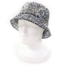 Item CHANEL 24C Sequin Coco Mark Bucket Hat Silver M Made in Italy Women s