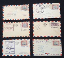 (6) POSTMARKED 1930 AIRPORT DEDICATIONS CACHET AIRMAIL COVERS DETROIT & MORE