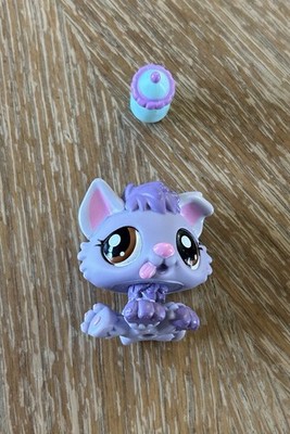 Authentic Littlest Pet Shop LPS Husky #1752 Purple Brown Eyes Target Exclusive