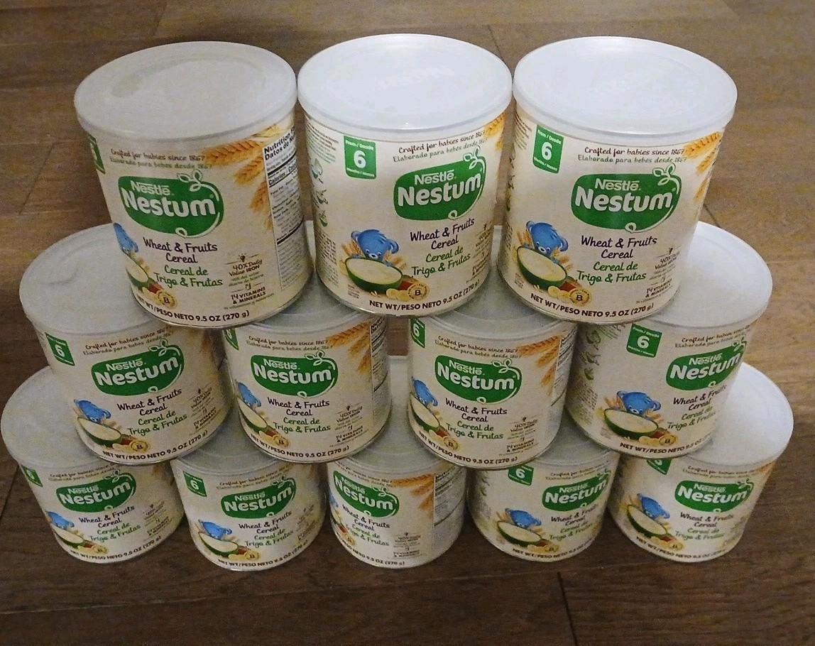 Nestlé Nestum Stage 2 Baby Cereal, Wheat & Fruit, 9.5 oz Canister (12 Pack) 6/27