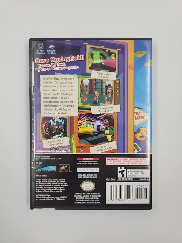 辛普森一家 Hit & Run 任天堂 GameCube 完整 CIB 玩家选择 — 第 2/4 张图片