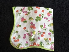 D Porthault Fruits Green Red Purple Hand Printed 20” Dinner Napkin Cotton NEW