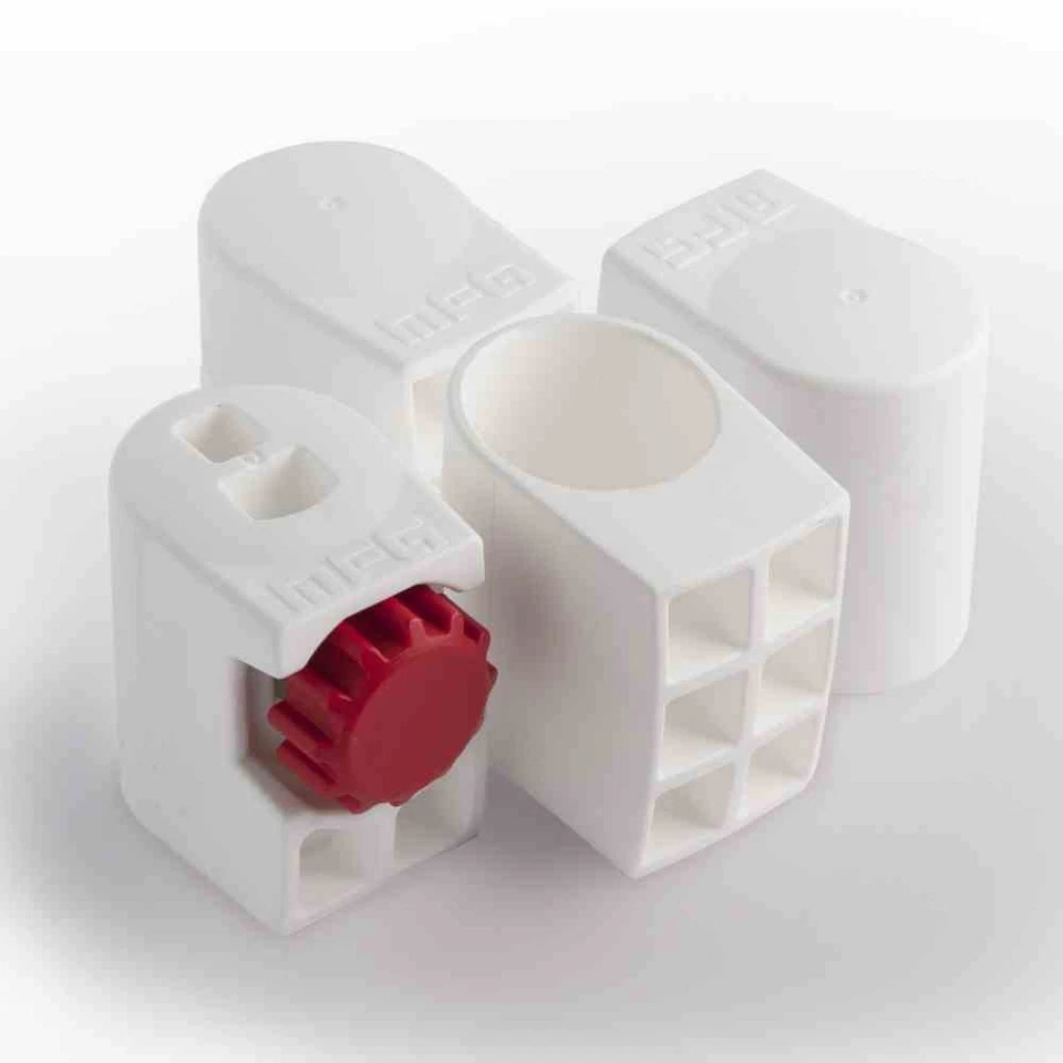 MFG Fußkappe mit Höhenversteller, Ø29mm, weiß, zu Scherenklapptischen und Boulevardt