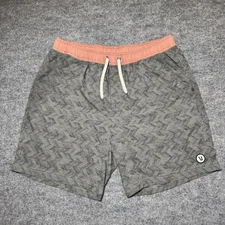 Vuori Men's Size XL Kore Short Drawstring Gray Geometric Camouflage Lined V302