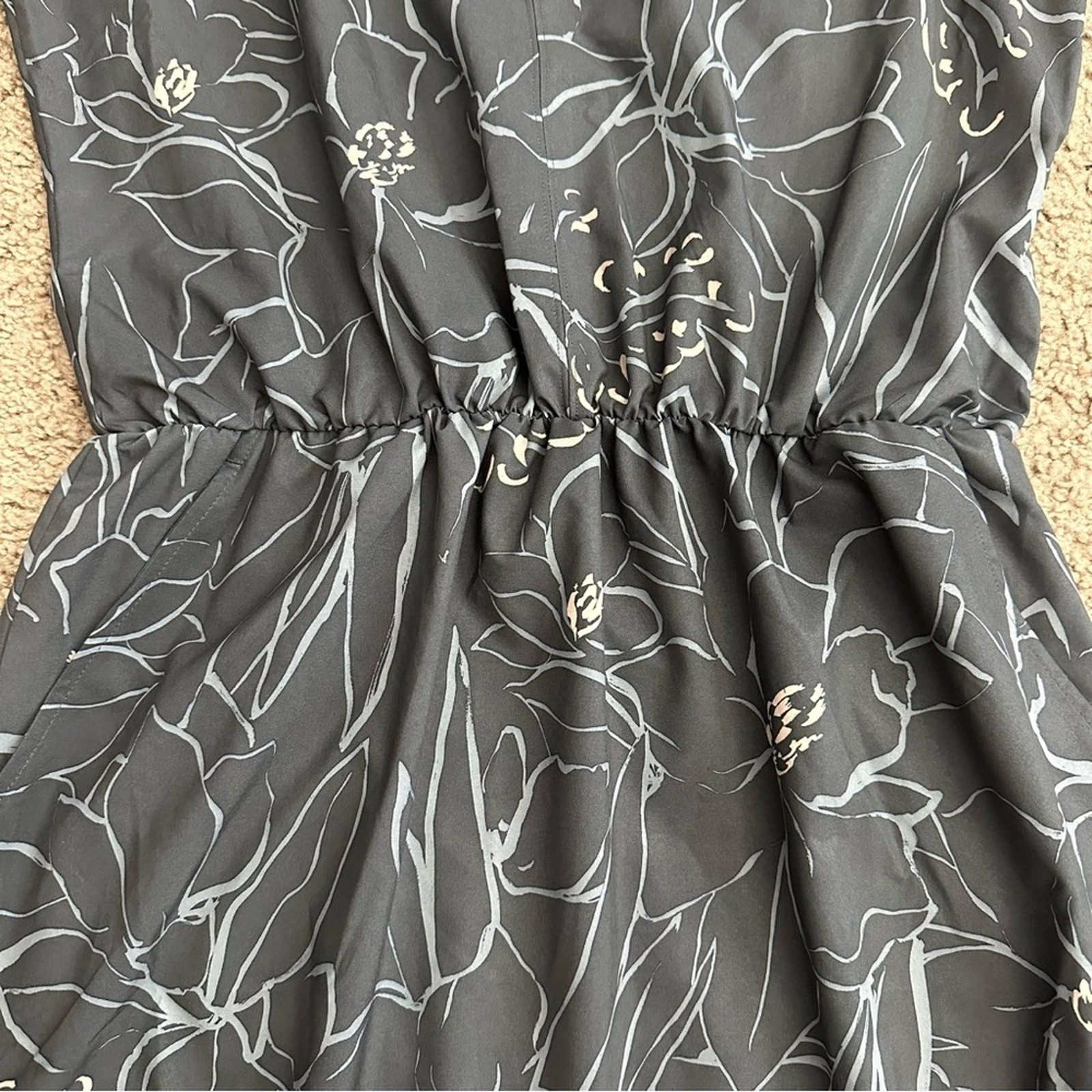 lole dress floral side ruched hem summer beach pool 