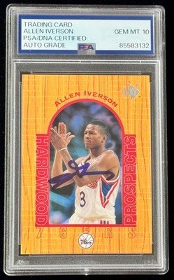 Allen Iverson 1996-97 Upper Deck UD3 #14 Signed Rookie Card HOF RC Auto PSA 10