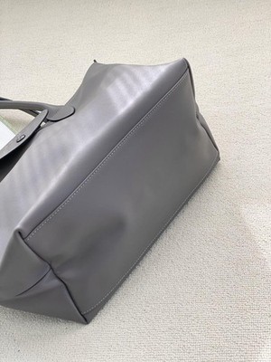 Longchamp Pliage City Shoulder Bag in Gray Leather New From Japan