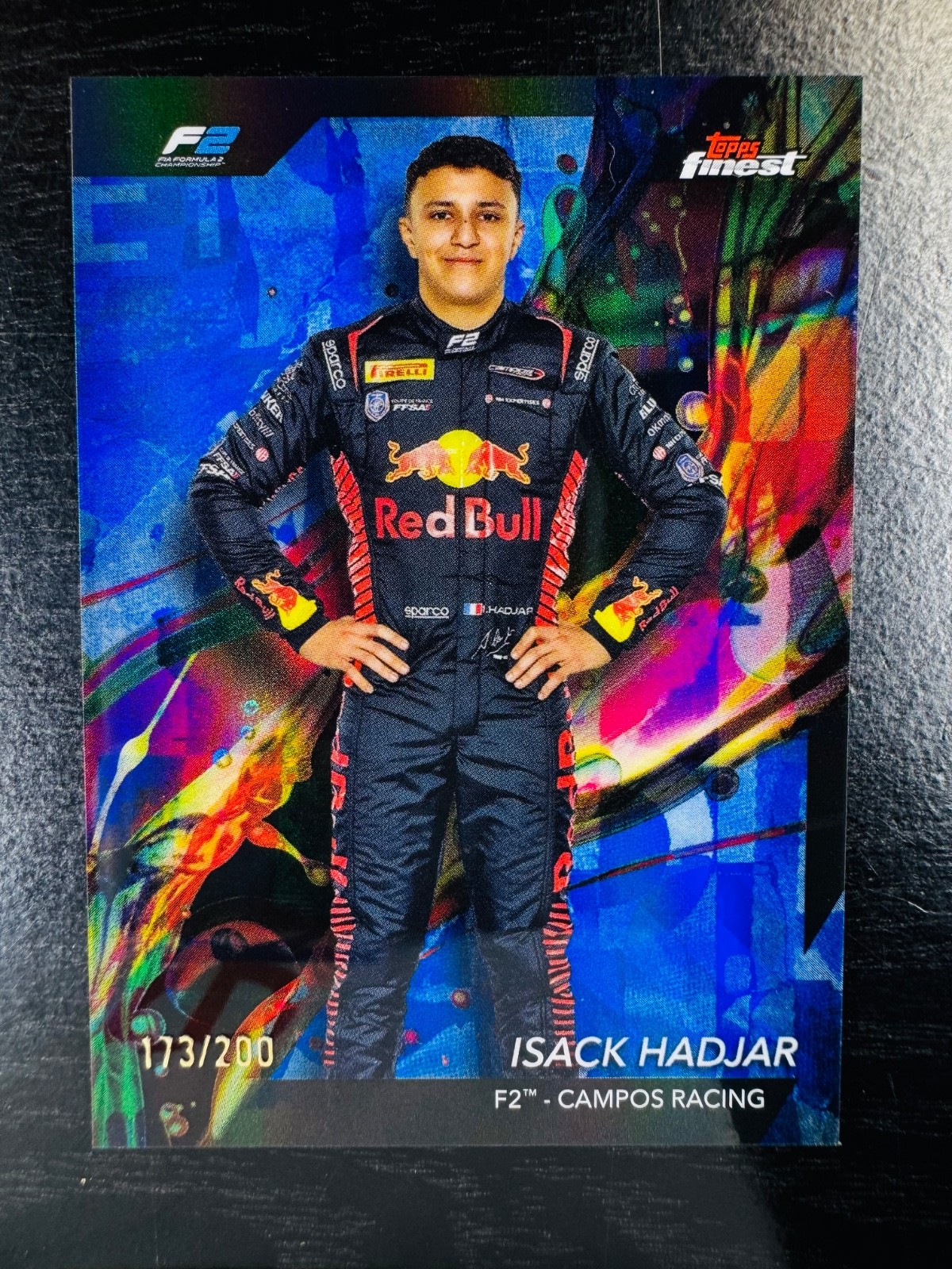 2024 Isack Hadjar Blue Refractor 173/200 Topps Finest #41 Formula 1 F1