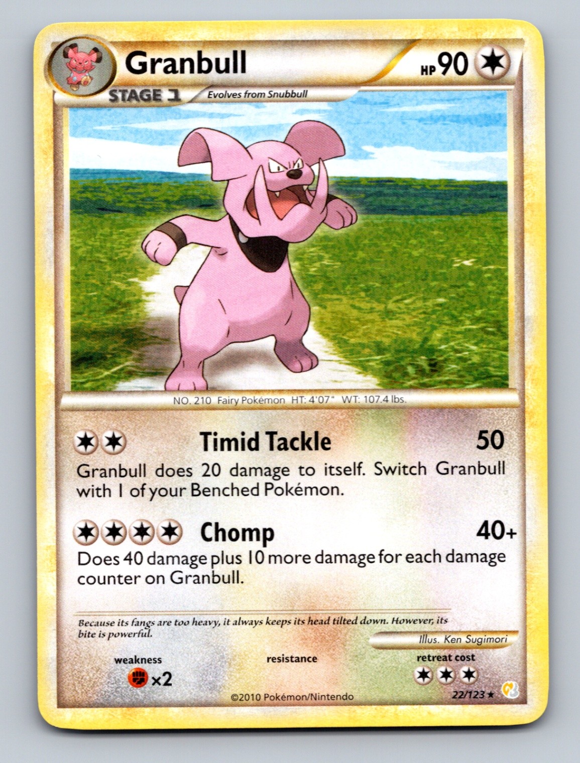 Granbull - 22/123 Rare HeartGold SoulSilver - LP - NM Pokemon TCG