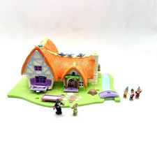 Vintage 1995 Polly Pocket Disney Snow White Light Up Cottage Works 5 Figs