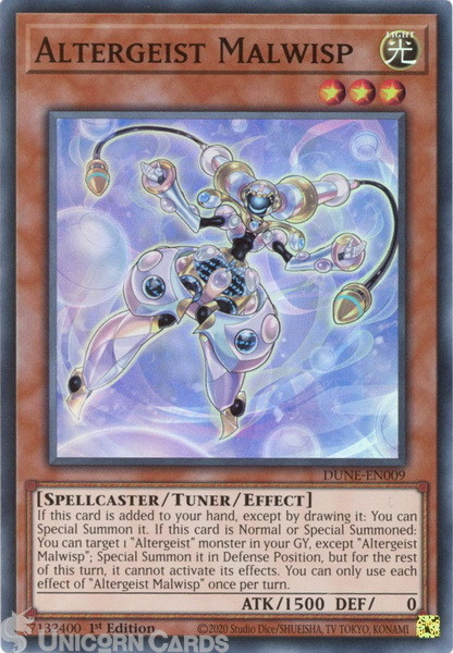 DUNE-EN009 Altergeist Malwisp :: Super Rare 1st Edition Mint YuGiOh Card