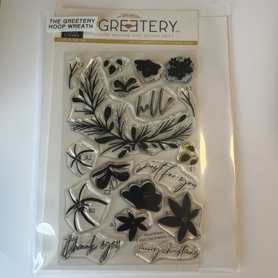 The Greetery Hoop Wreath Stamp and die set floral flourish thank you just for u
