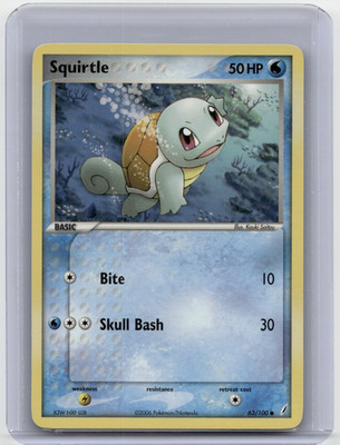 Pokémon TCG EX Crystal Guardians Squirtle 63/100